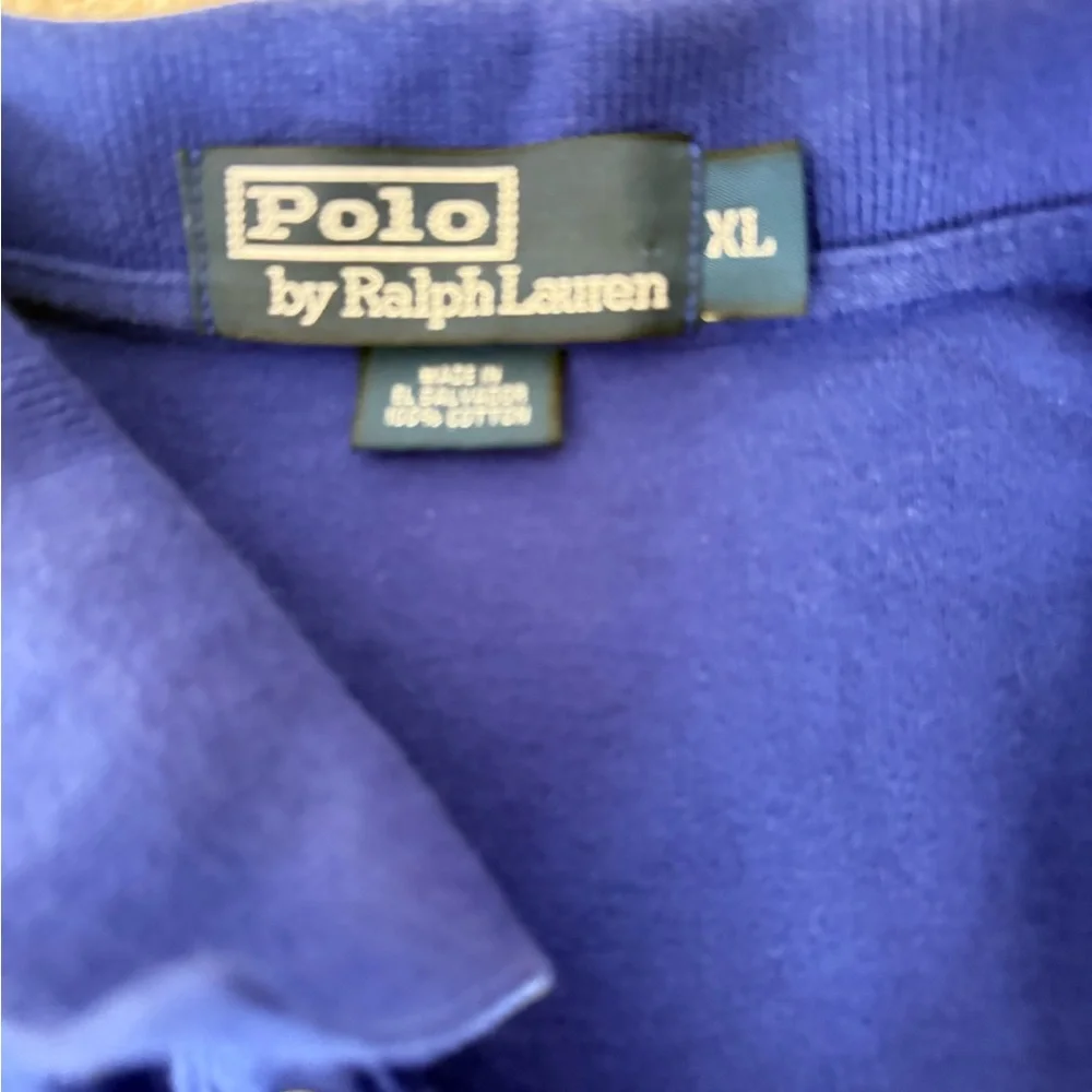 Ralph Lauren Men's Collegiate Polo Shirt‎ in Blue w/ Red Logo Size XL